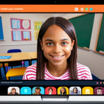 ** A personalized online learning platform interface. Focus on vibrant colors, gamified elements, and an AI tutor avatar guiding a student. Show diverse learning paths tailored to individual needs with suggested content cards.

**